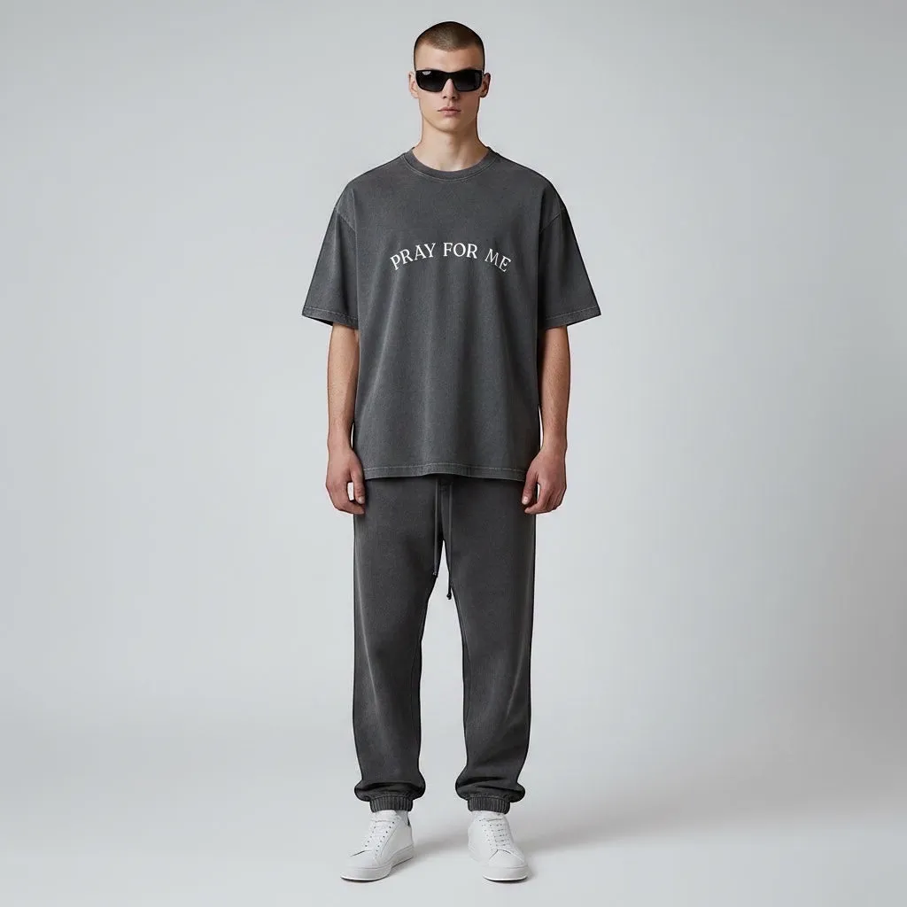Charcoal Pray For Me graphic t-shirt