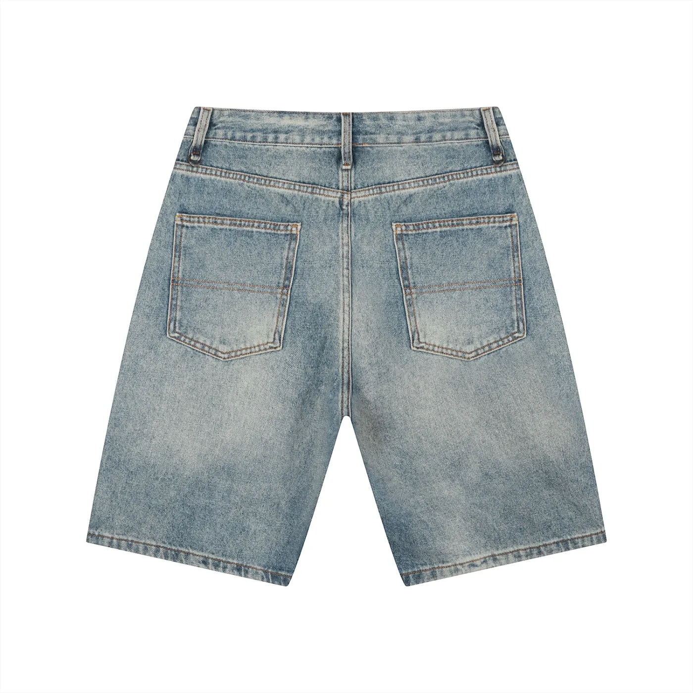 Light wash relaxed denim shorts