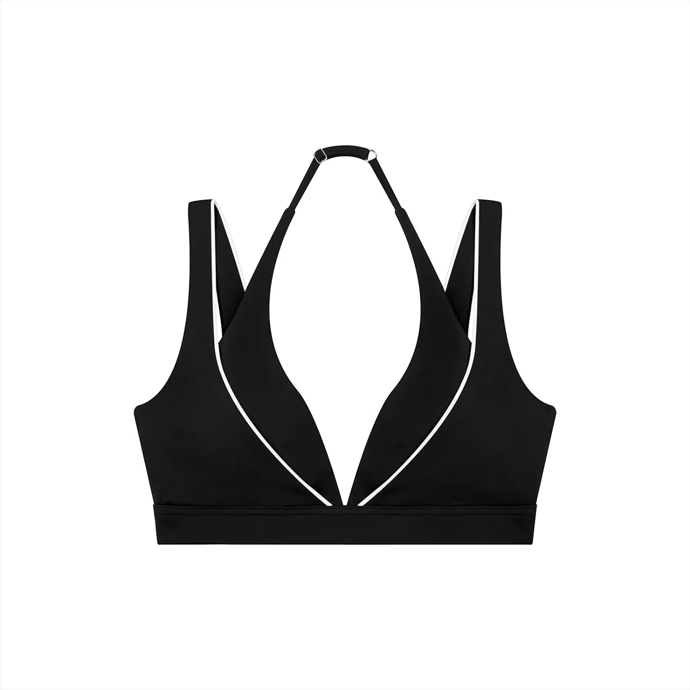 Black halter performance sports bra