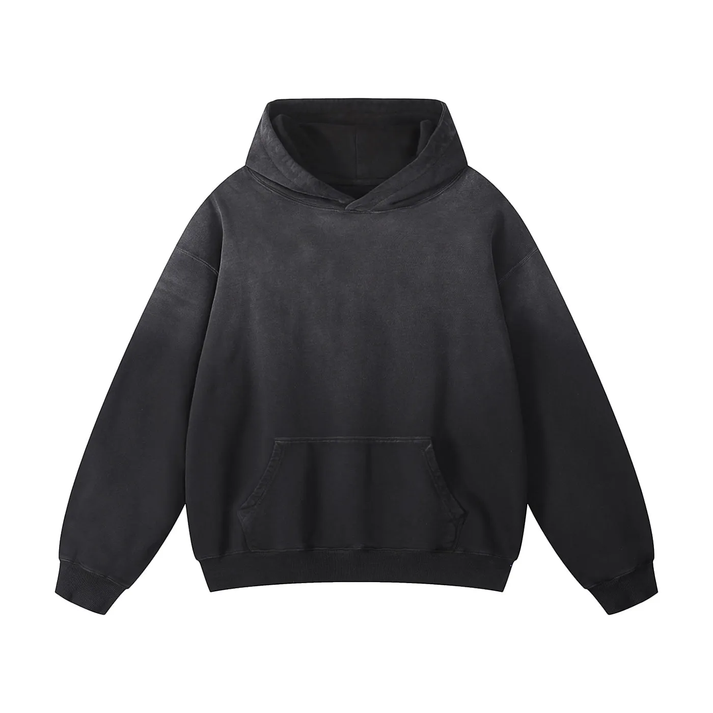 Black heavyweight washed hoodie