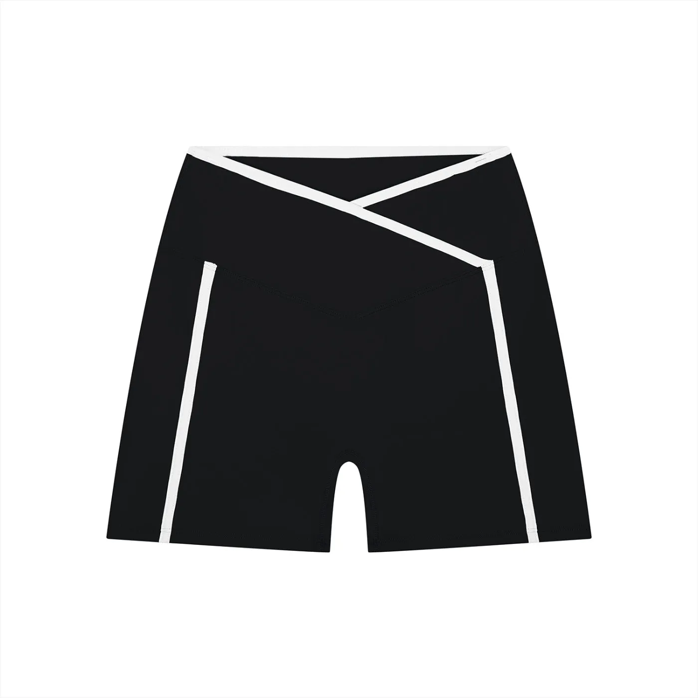 Black crossover performance shorts